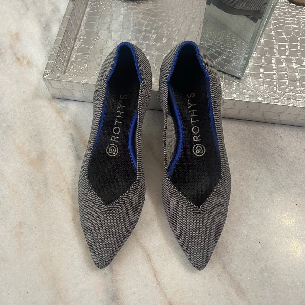 Rothy's The Point Flat-Gray - Picture 7 of 12